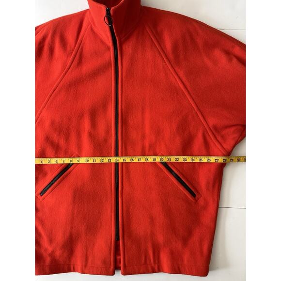 Vintage The Limited Wool Blend Coat Women M Red Full Zipper Oversized Dolmen 80s - Picture 6 of 8